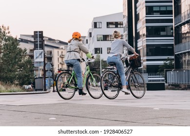 Copenhagen, Denmark - September 14, 2020 Different people get around by bike in Copenhagen. Developed infrastructure for cycling.