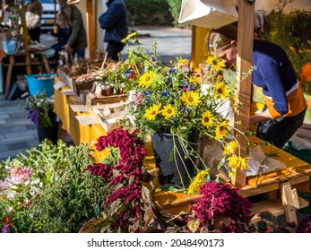 Copenhagen, Denmark - September 26 2021: Annual Organic Products Market In The District Nørrebro In Copenhagen