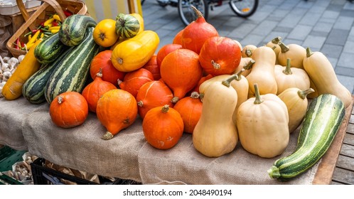 Copenhagen, Denmark - September 26 2021: Annual Organic Products Market In The District Nørrebro In Copenhagen