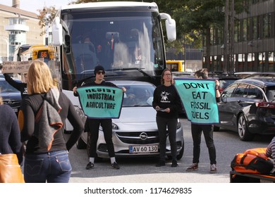 Copenhagen, Denmark - September 8, 2018: The Peoples Climate March For Global Climate Movement Had Actions Across The World. People In Many Countries Came Together Demanding Renewable Energy For All