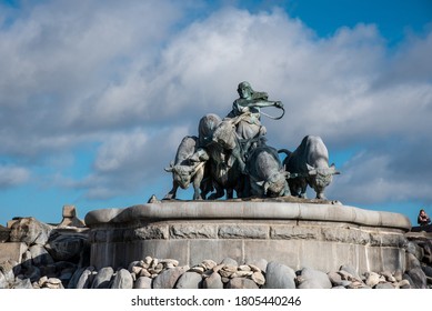 Copenhagen (DK)-February 14th 2020-Fountain Depicting The Norse Goddess Gefjon In Copenhagen