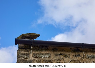 Coping Stone On A Rural Farm Barn Moved By Storm Arwen