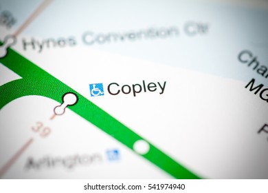 Copley Station. Boston Metro Map.