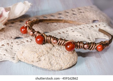 Copper Bracelet With Natural Stones