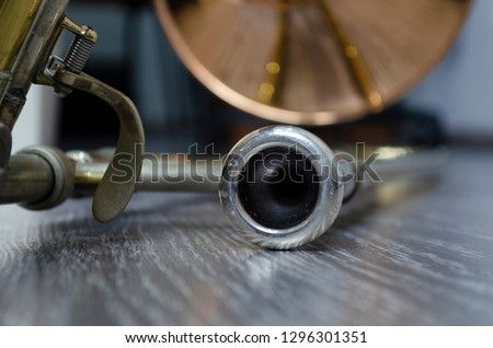 copper colored trombone