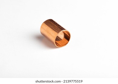 copper connecting pipe on a white background.
