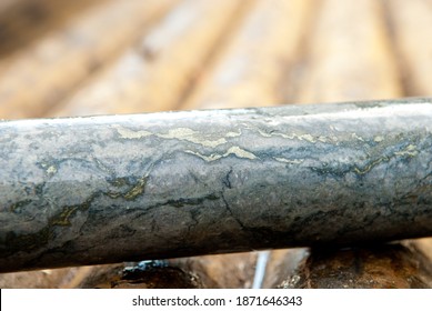 Copper Core Ore Sample From A Test Drill