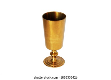 Copper goblet for wine on a white background. Vintage Cup - Shutterstock ID 1888333426