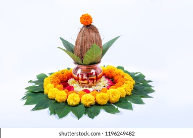 Flower Decoration for Puja at Home Swastik Images Stock Photos Vectors Shutterstock