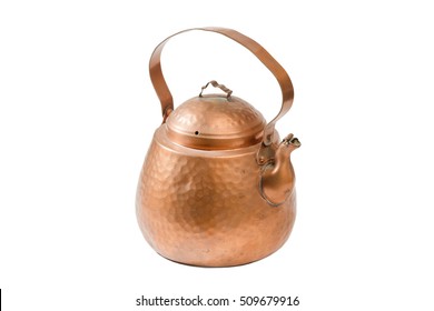 Copper Kettle on a white background. Isolated