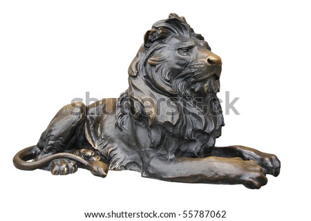 a copper lion sculpture
