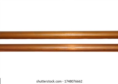 Copper Metal Pipe On White Background