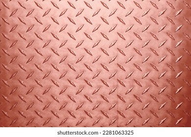 copper metal texture with diamond embossed. bronze plate background - Shutterstock ID 2281063325