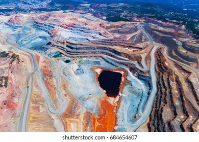 Copper Mine Open Pit Atalaya Rio Tinto. Spain.