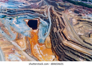 Copper Mine Open Pit Atalaya Rio Tinto. Spain.