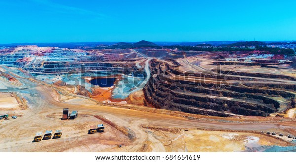 Copper mine open\
pit Atalaya Rio Tinto.\
Spain.