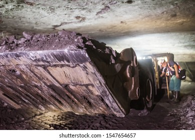 Copper Mother Lode In The Loader In Underground Cooper Mine.