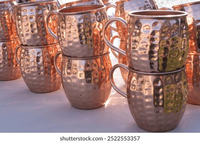 copper mugs metal cup beautiful object - Powered by Shutterstock