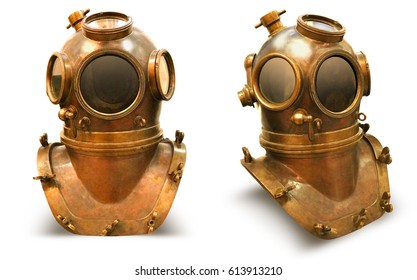 Copper old vintage deeps sea diving suit