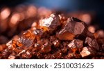 copper ore, macro photography, ore extraction mine, metal used in the production of conductive material