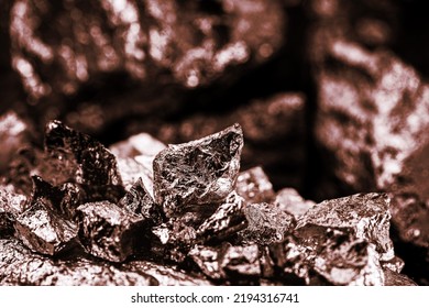 Copper Ore, Macro Photography, Ore Extraction Mine, Metal Used In The Production Of Conductive Material