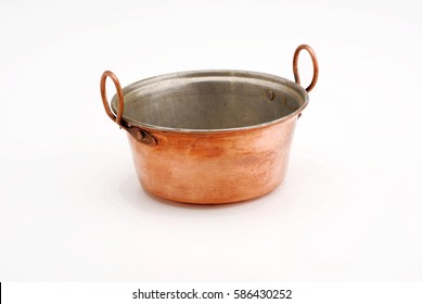 copper pot on white background