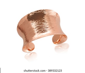 Copper Rose Gold Bracelet isolated on white