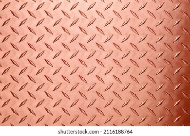 copper texture plate with diamond print. metal sheet, bronze background. - Shutterstock ID 2116188764