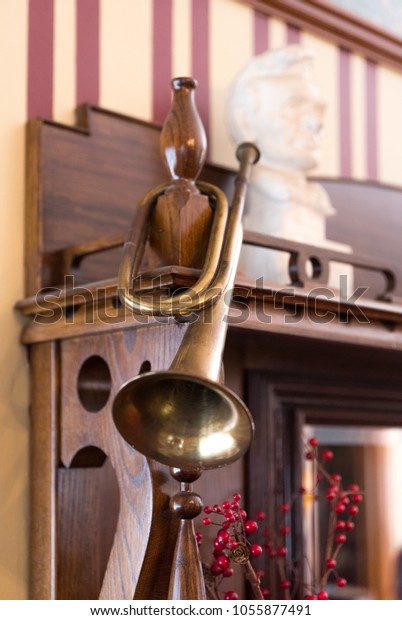 Copper Trumpet Hanging Fireplace Stock Photo Edit Now 1055877491