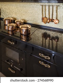 Copper Utensils Luxury Kitchen