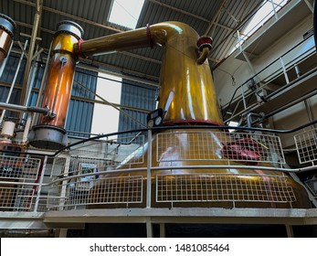 A Copper Whisky Still In A Still House