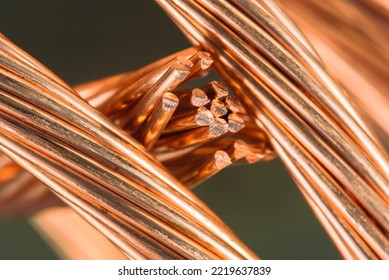 Copper Wire Cable Close-up, Raw Material Energy Industry