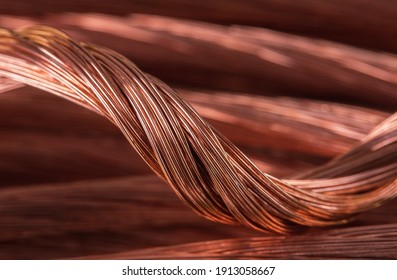 Copper wire cable, raw material energy industry - Shutterstock ID 1913058667