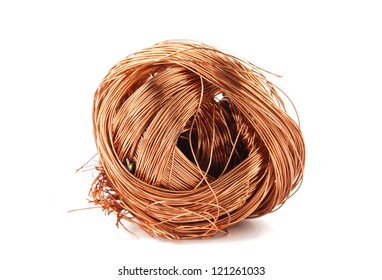 Copper Wire Isolated On White Background