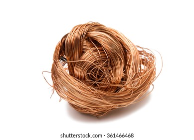 Copper Wire Isolated On White Background