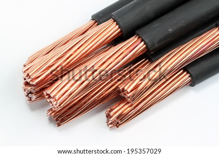 copper wire isolated on white
