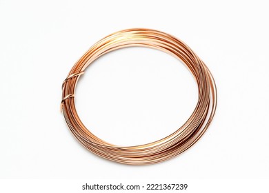 copper wire for jewelry making isolated on white background - Shutterstock ID 2221367239