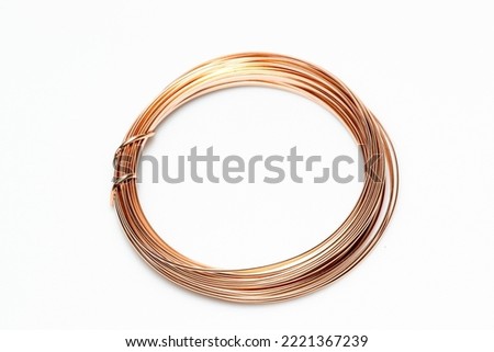 copper wire for jewelry making isolated on white background