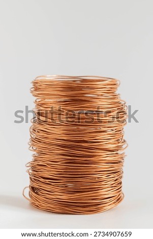 Copper wire, copper on white background