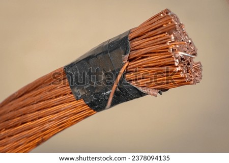 copper wires with visible details. background or texture