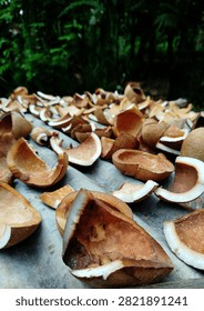 Copra is the dried meat or kernel of the coconut, which is the fruit of the coconut palm. Coconut oil is extracted from copra, making it an important agricultural commodity for many coconut-producing 