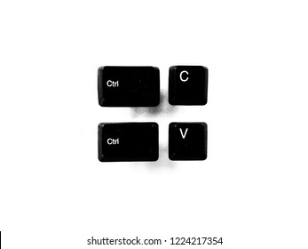 copy paste ctrl c ctrl v shortcut key computer keyboard button isolated on white background