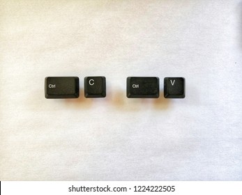 copy paste ctrl c ctrl v shortcut key computer keyboard button illustration in paper texture background