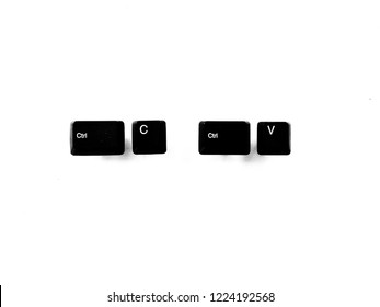copy paste shortcut keys ctrl c ctrl v keyboard button isolated on white background