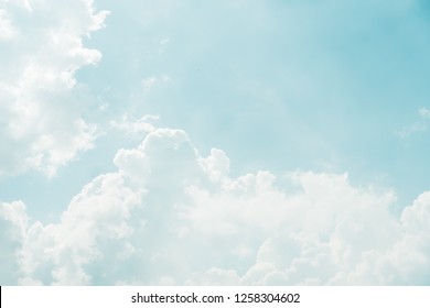 Copy Space Summer Blue Sky And White Cloud Abstract Background.