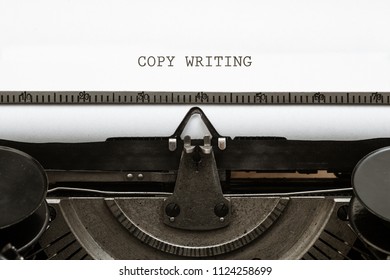 Copy Writing, Text Written On Paper In Vintage Typewriter