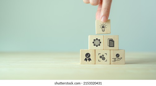 Copyright or patent concept, intellectual property. Patented brand identity license product copyright. Granting of a property right by a sovereign authority to an inventor.  - Shutterstock ID 2153320431