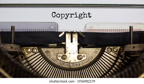 Copyright symbol. The word 'Copyright' typed on retro typewriter. Business, copyright concept. Beautiful background.