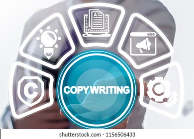 Copywriting concept. Copywriter web development creative business work.