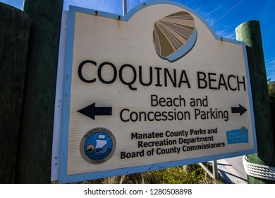 Coquina Beach, Ana Maria Island, Florida USA  - 12-28-2018